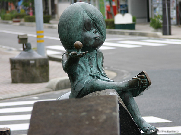 Bronze yokai statues along Mizuki Shigeru Road in Sakaiminato
